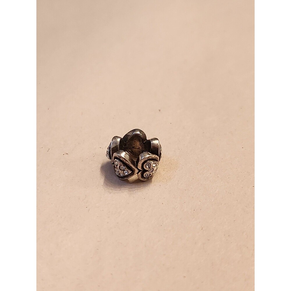 Brighton Corazon Spacer Bead Charm Silver Plated with Crystal Accents - Picture 2 of 3